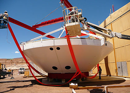 Assembly of First European ALMA Antenna