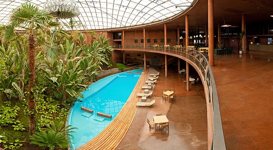 Overlooking the pool