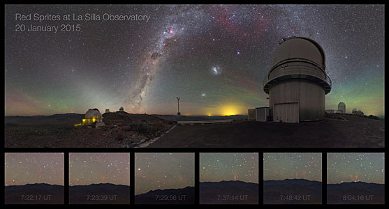 Midsummer Night Brings Sprites — Rare phenomenon caught on camera at La Silla
