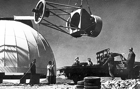 Assembling the ESO 1-metre telescope