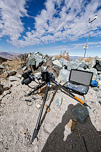 Set up for a night of shooting in the desert