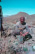 Preparing explosives during La Silla construction
