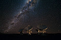 Four ALMA antennas on the Chajnantor plain
