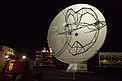 ALMA antennas and OSF at sunset