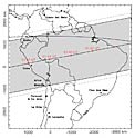 Track of Pluto's shadow during occultation on July 20, 2002