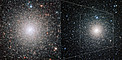 NGC 6388 visto do solo e do espaço