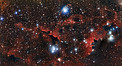 Den glødende skyen Sharpless 2-296, en del av Måketåken