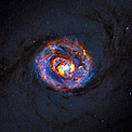 Gecombineerde ALMA/Hubble-foto van het sterrenstelsel NGC 1433