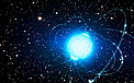 Impressão artística da estrela magnética no enxame estelar Westerlund 1
