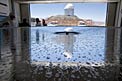 NTT mirror being washed