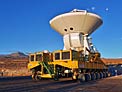 A European ALMA antenna takes a ride on a transporter