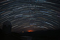 Startrails hanging over La Silla