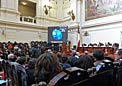 Brian Schmidt speaking at the Chilean Senate