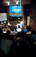 ESO headquarters in Garching during a Comet Shoemaker–Levy 9 symposium, July 1994.