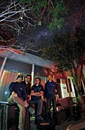 ESO Ultra HD Expedition team just outside the hotel area at La Silla at night