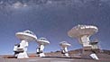 Four ALMA Antennas on the Chajnantor Plateau