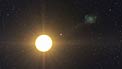 Animación del sistema planetario alrededor de la estrella HD 10180 similar al Sol (impresión artística)