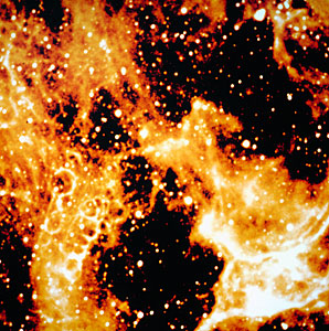 Honeycomb structure around SN 1987A