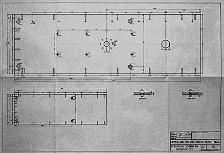 Construction drawings of the ESO 1-metre telescope.