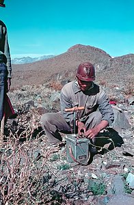 Preparing explosives during La Silla construction