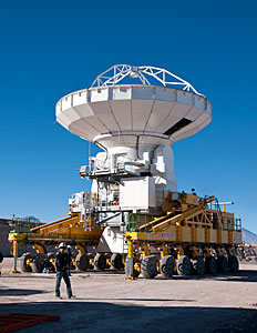 The ALMA transporter carrying an antenna at the OSF