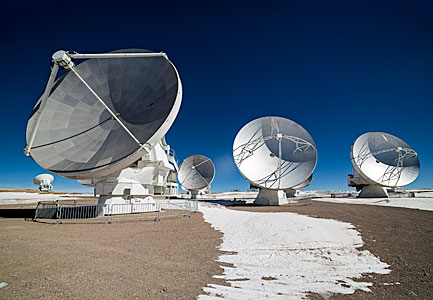 ALMA antennas on the Chajnantor Plateau