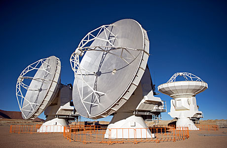 The first ALMA antennas on Chajnantor