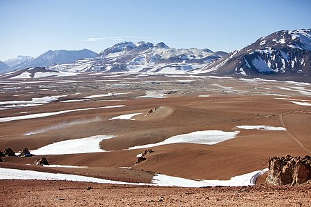 Snow at the Chajnantor plateau