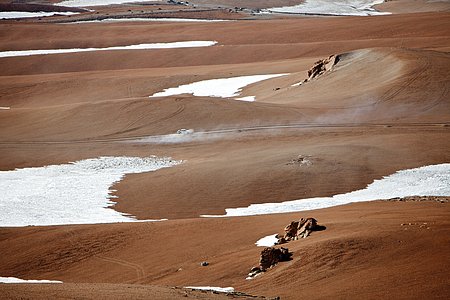 Snow at the Chajnantor plateau