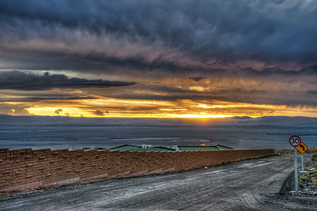 Sunset at ALMA's Operations Support Facility