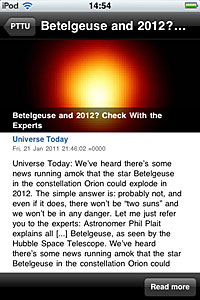 Screenshot of the free Portal to the Universe App