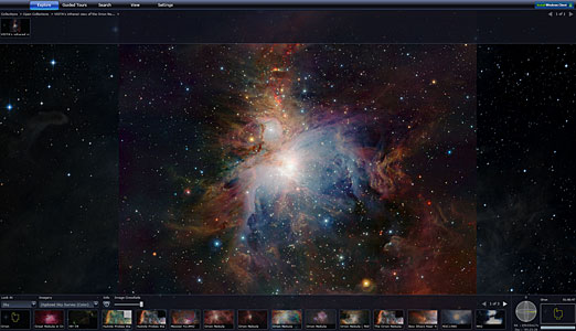 Screenshot of an ESO image of the Orion Nebula shown in Microsoft’s WWT
