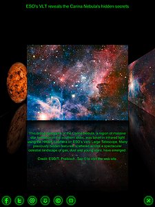 Screenshot of the new Star Walk app featuring ESO images
