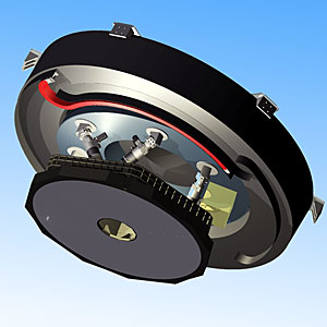 Engineering drawing of the E-ELT adaptive M4 mirror assembly