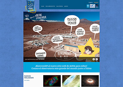 Screenshot of the ALMA Kids web site