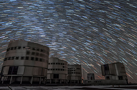 Star trails above Paranal