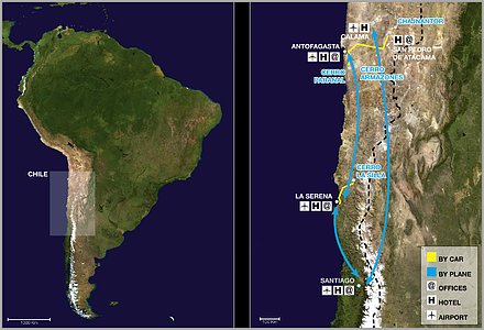 ESO sites in Chile