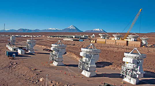 Japanese ALMA antennas at the OSF