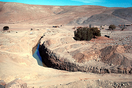 A stream of water at the Pelicano camp.