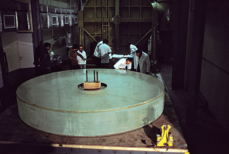 The primary mirror of the ESO 3.6-metre telescope