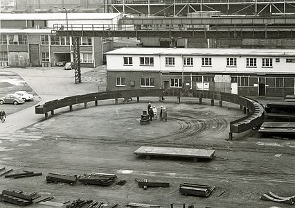 The ESO 3.6-metre telescope building under construction