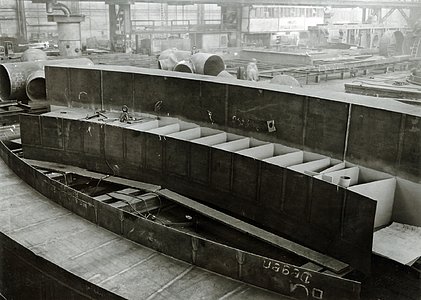 The ESO 3.6-metre telescope building under construction