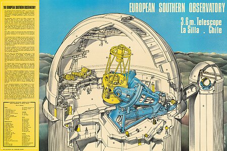 A Cut-away Poster of the ESO 3.6-metre Telescope Dome