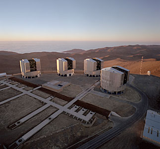 The VLT Array on the Paranal Mountain
