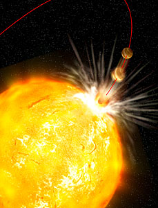 Artist's impression of the engulfment of a planet