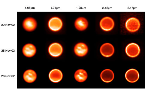 Images of Titan on November 20, 25 and 26, 2002 Through Five Filters (VLT YEPUN + NACO)