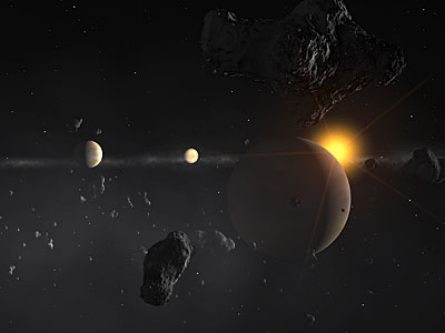 Planetary System Around HD 69830 II (artist's impression)