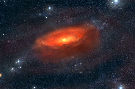 A Flared Proto-Planetary Disc (Artist's Impression)
