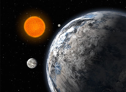 A Trio of Super-Earths (artist's impression)