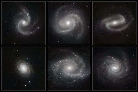 A gallery of spiral galaxies pictured in infrared light by HAWK-I (unannotated version)